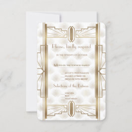 Charm Gold Great Gatsby Art Deco Boda 20 RSVP