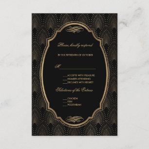 Charm Great Gatsby Vintage Art Deco Wedding RSVP