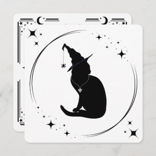 Charm n' Witch Cat Halloween Party Invitación