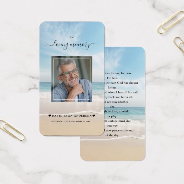 Charm Ocean Beach View Photo Funeral Prayer (Oficina)