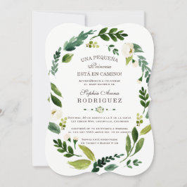 Charm White Flowers Invitación de Baby Shower