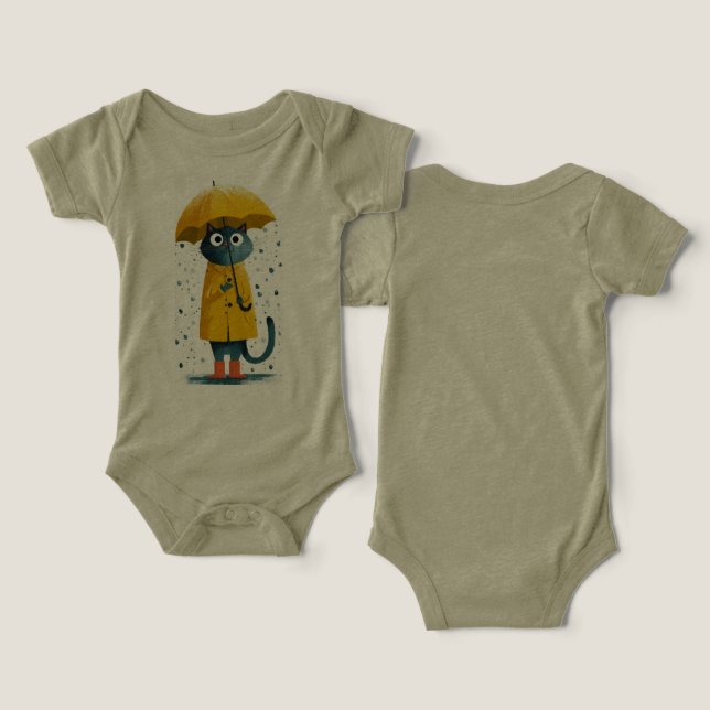 Charming Cartoon Cat Raincoat Bodysuit (Diseño Anverso y Reverso)