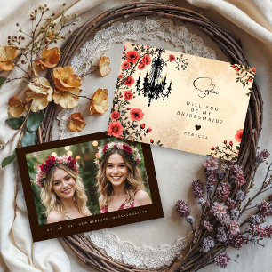 Charming Chandelier Classic Red Floral Bridesmaid