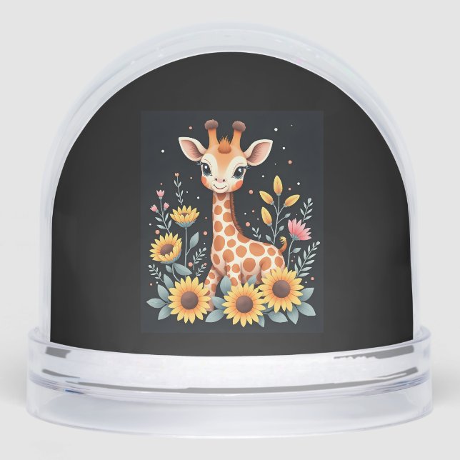 Charming Giraffe Surrounded By Flowers Long Sleeve (Anverso)