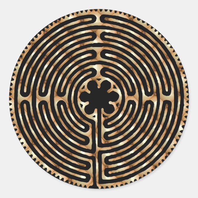 Chartres Labyrinth Pearl Dark Paths Pegatina (Anverso)