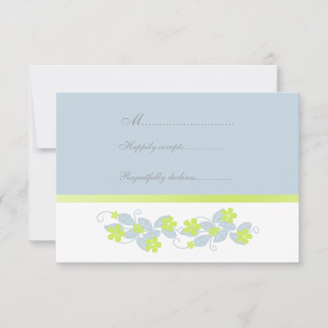 Chartreuse Flowers Wedding RSVP (Anverso)