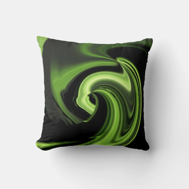 Chartreuse Green Abstract Heart Cojín decorativo (Anverso)