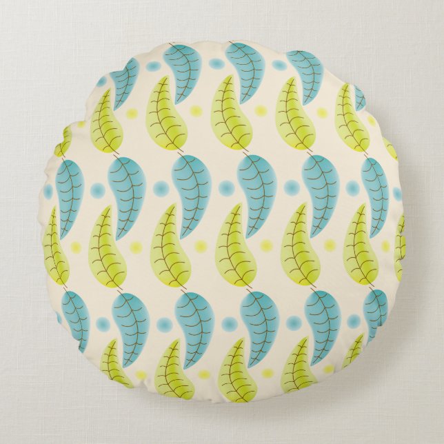 Chartreuse y Aqua dejan una almohada de tiro redon (Anverso)