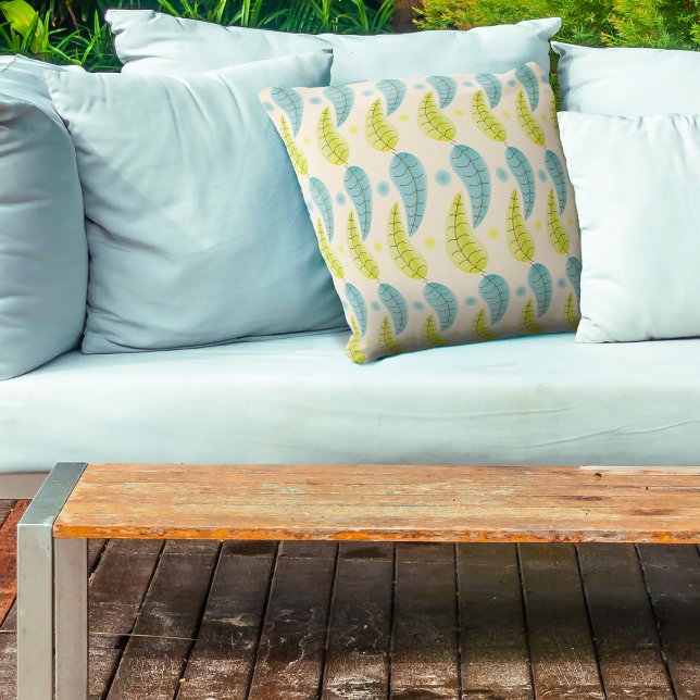 Chartreuse y las hojas de Aqua lanzan almohada (Subido por el creador)