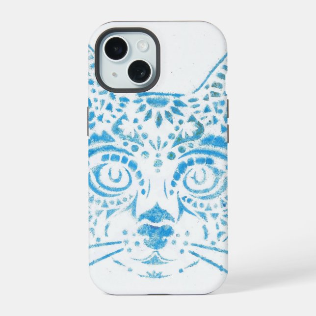 chat pochoirs bleu (Reverso )