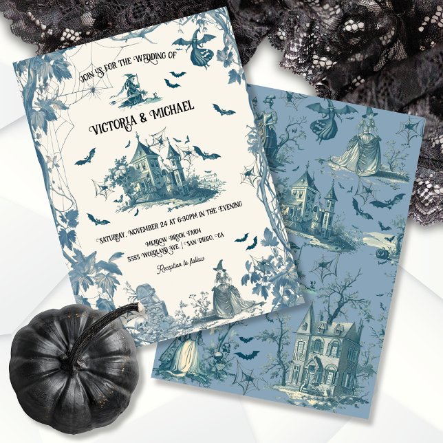 Chateau de Halloween Toile Invitación a la boda (Subido por el creador)