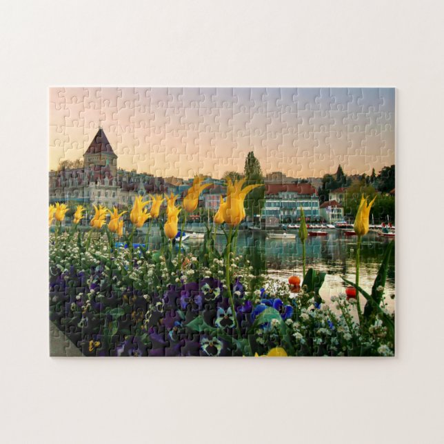 Chateau d'Ouchy, Lausana, Puzzle de Suiza (Horizontal)