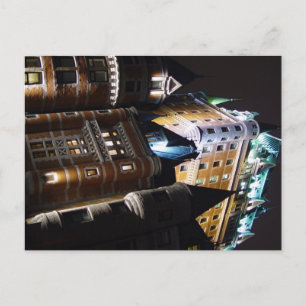 Chateau Frontenac Castillo Iluminado En Postal De 