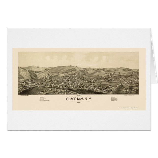 Chatham, mapa panorámico de NY - 1886 (Anverso (Horizontal))