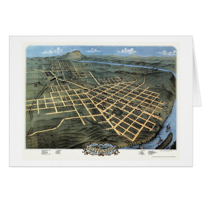 Chattanooga, mapa panorámico del TN - 1871 (Anverso (Horizontal))