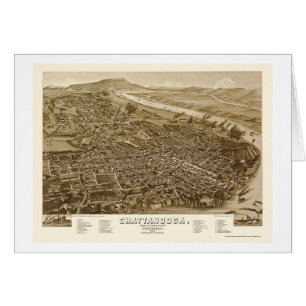 Chattanooga, mapa panorámico del TN - 1886