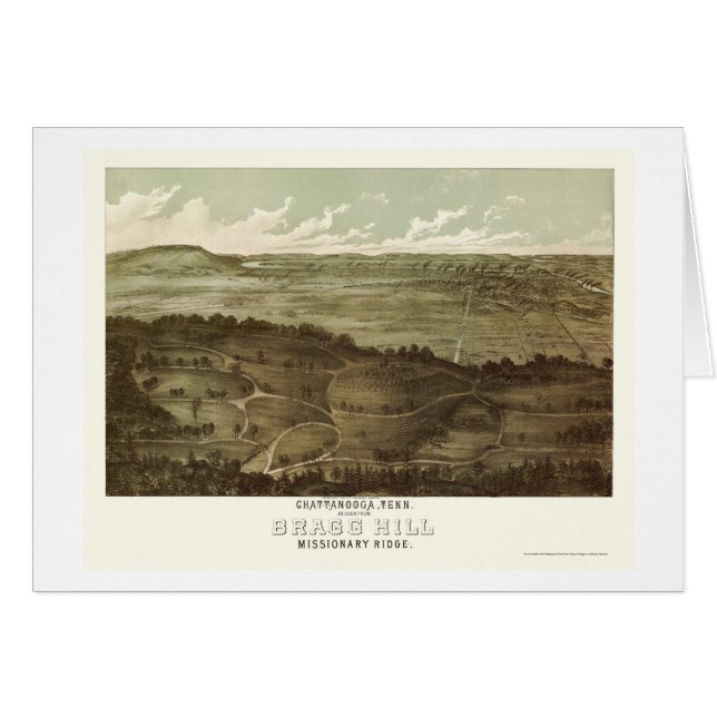 Chattanooga, mapa panorámico del TN - 1887 (Anverso (Horizontal))