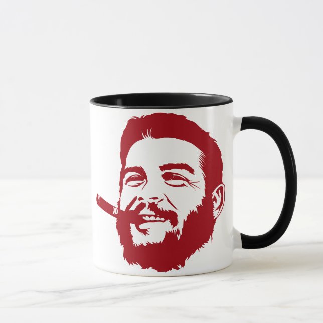 Che Guevara con la taza del retrato del cigarro (Derecha)