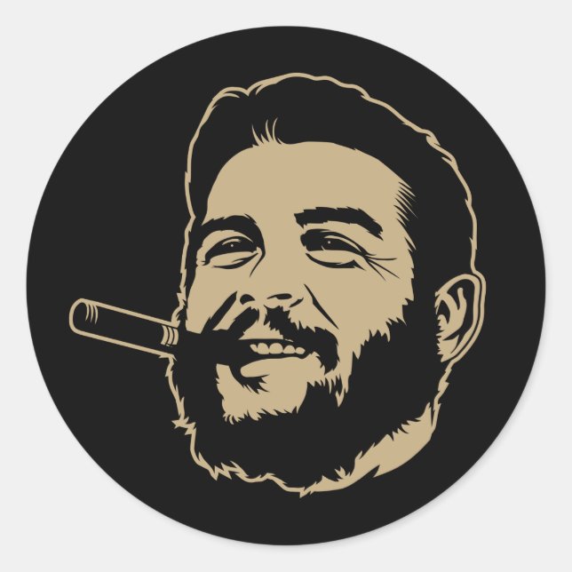 Che Guevara con Pegatina de retrato de cigarro (Anverso)