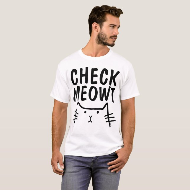 CHECK MEOWT Camisetas Cat divertidas (Anverso completo)