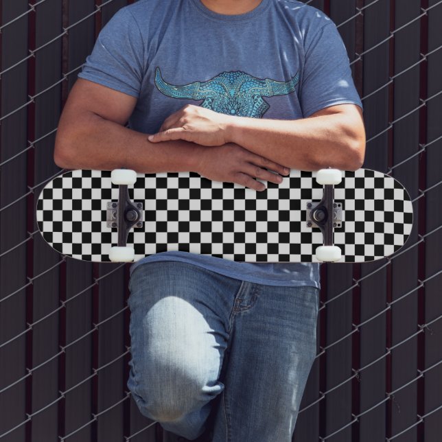 Checkered Print Skateboard (Exterior 3)