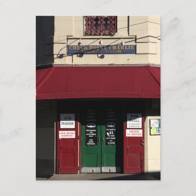 Checkpoint Charlie, postal de Nueva Orleans (Anverso)