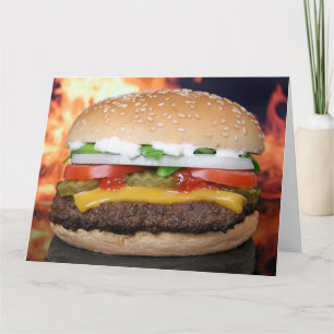 CHEEEBURGER CUMPLEAÑOS FUNNY HAMBURGER TARJETA DE 