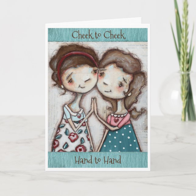 Cheek to Cheek - Tarjeta de saludo de Personalizab (Anverso)