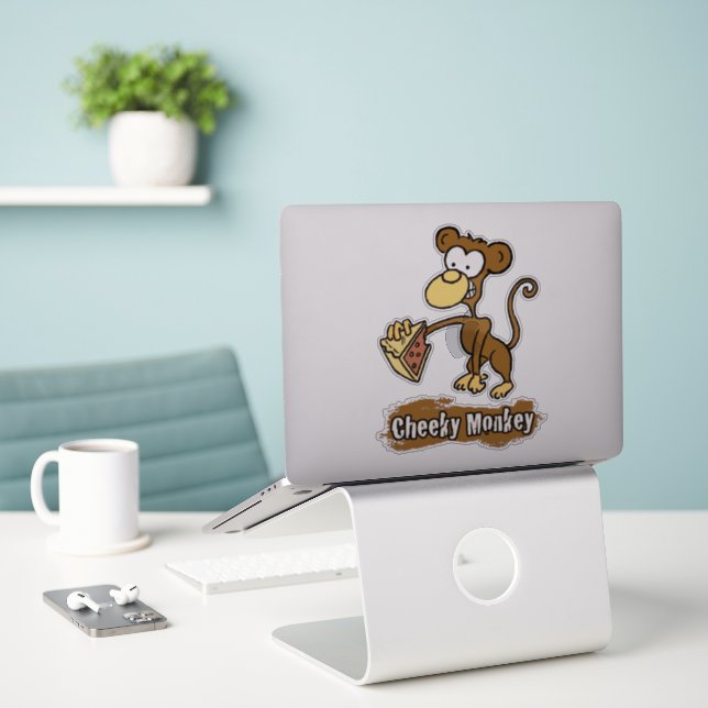 Cheeky Monkey Design Laptop Pegatina (Ordenado portátil  en el escritorio)