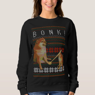 Cheems Bonk Navidades feos Sweater Doge Meme Desig