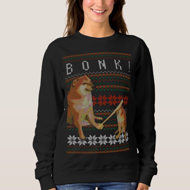 Cheems Bonk Navidades feos Sweater Doge Meme Desig (Anverso)