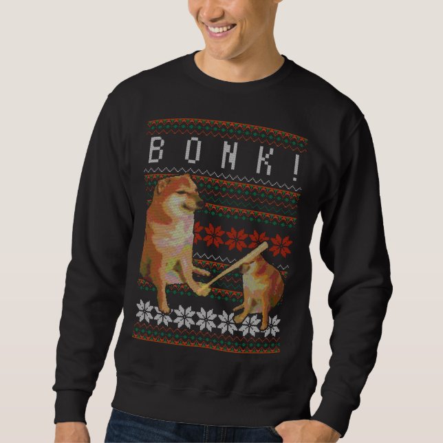 Cheems Bonk Navidades feos Sweater Doge Meme Desig (Anverso)