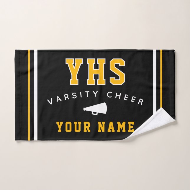 Cheer Icon, Custom Name & School, Cheer Team Gift (Toalla de mano)