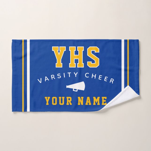 Cheer Icon, Custom Name & School, Cheer Team Gift (Toalla de mano)