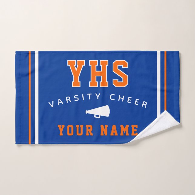 Cheer Icon, Custom Name & School, Cheer Team Gift (Toalla de mano)