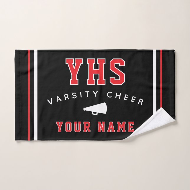 Cheer Icon, Custom Name & School, Cheer Team Gift (Toalla de mano)