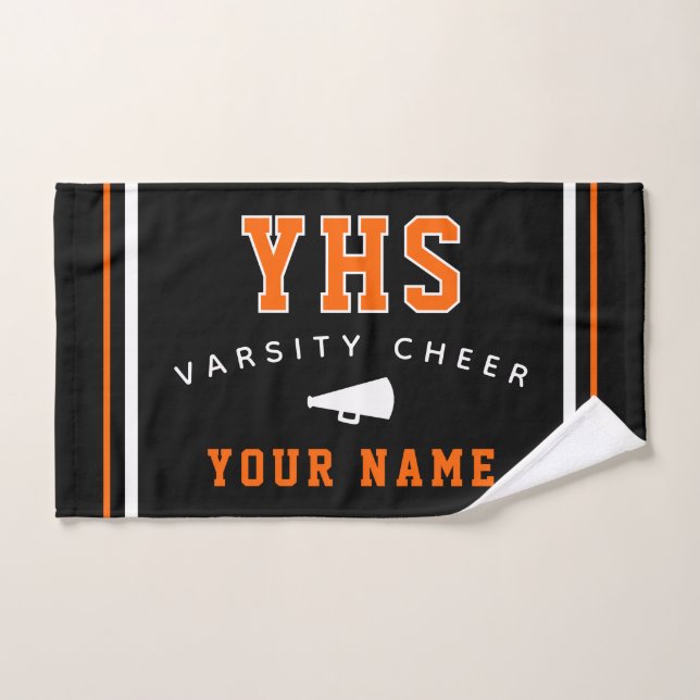 Cheer Icon, Custom Name & School, Cheer Team Gift (Toalla de mano)