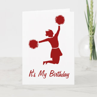 Cheerader En La Tarjeta De Fiesta De Cumpleaños De