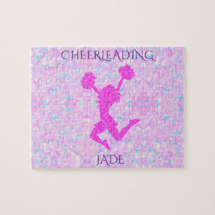 Cheerleading pastel puzzle with personalized name