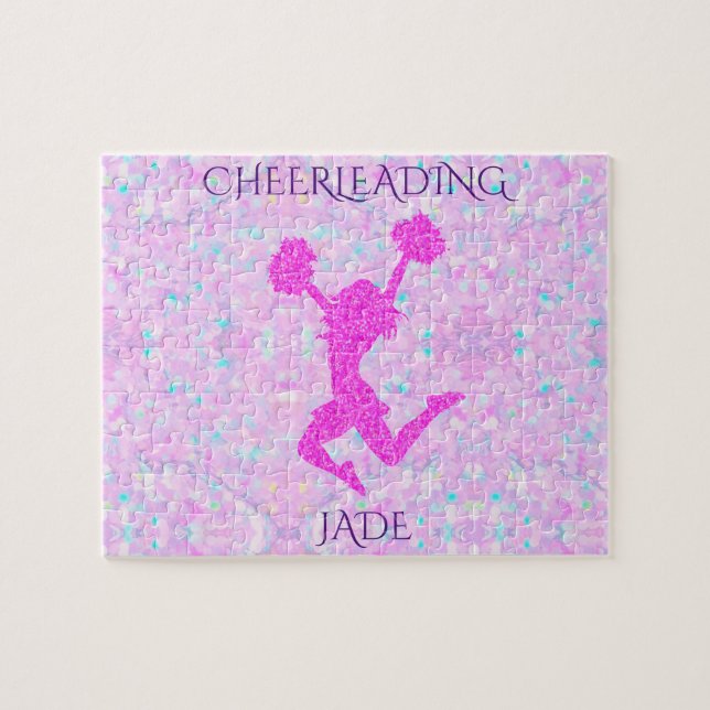 Cheerleading pastel puzzle with personalized name (Horizontal)