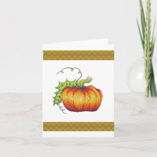 Cheerna tarjeta de calabaza con borde Chevron