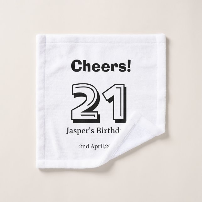Cheers 21 birthday bold letter name boy man gifts  (Toallita)