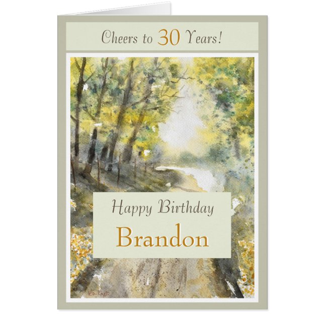Cheers 30th Happy Birthday Personalize Name Card (Frente)