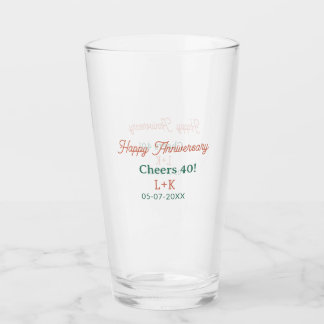 Cheers 40 happy anniversary orange green name date