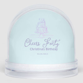 Cheers forty happy birthday cake blue purple name 