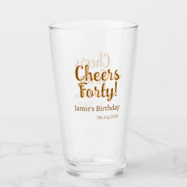 Cheers forty orange brown calligraphy birthday nam