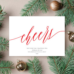 Cheers modernos, tarjeta de vacaciones no fotográf