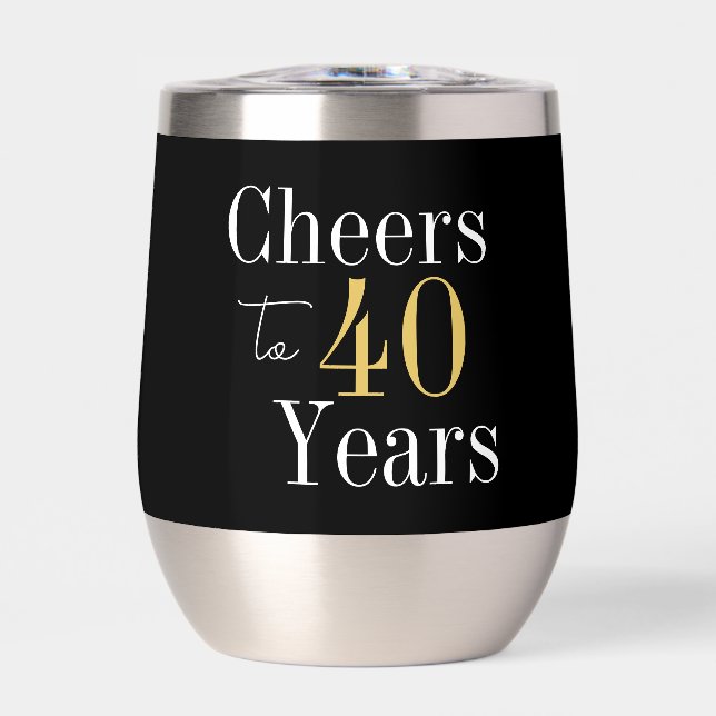 Cheers to 40 years Black and Gold Birthday (Frente)