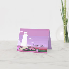 Cheery Lighthouse Lavender Tarjeta de agradecimien