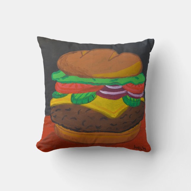 Cheeseburger 16 x almohada cuadrada 16 (Anverso)